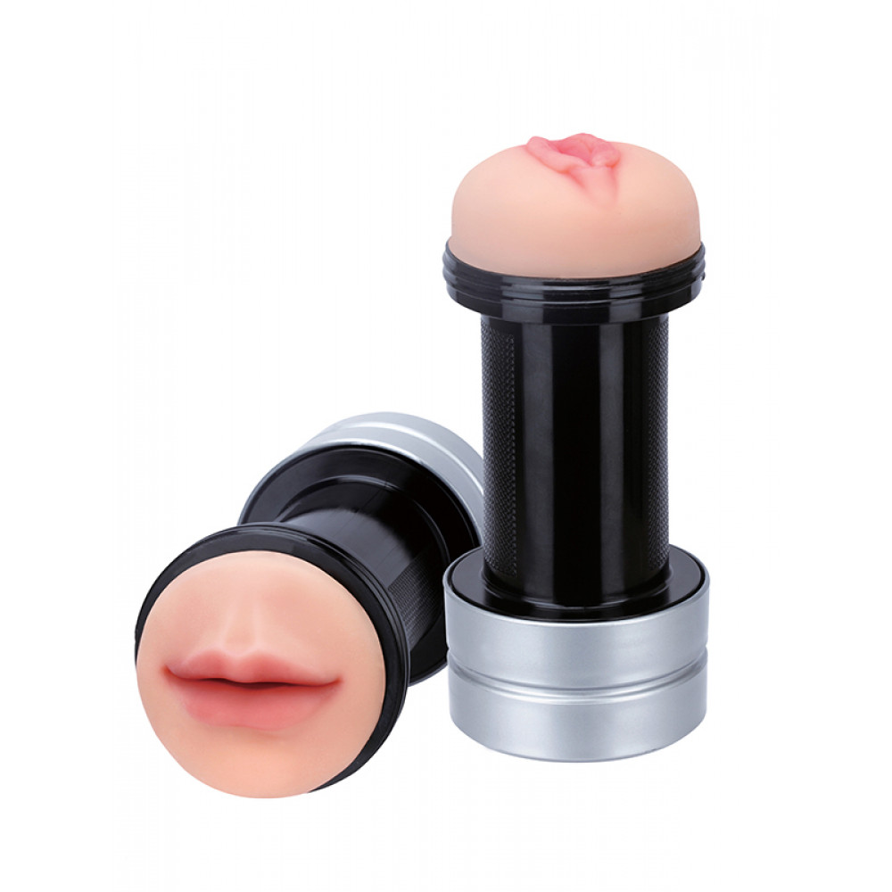 Мастурбатор - Двухсторонний мастурбатор REALSTUFF 2 IN 1 HUMMER - MOUTH & VAGINA