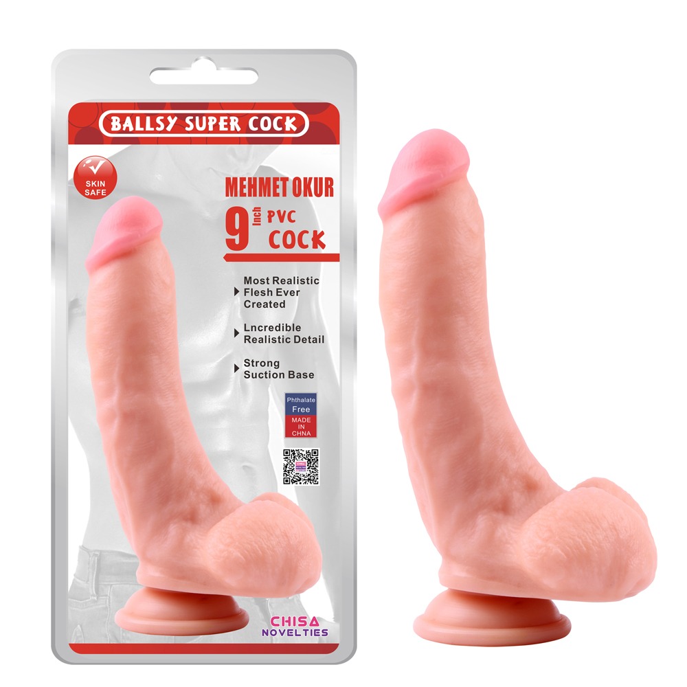 Секс игрушки - Фаллоимитатор с яичками на присоске Chisa Ballsy Super Cock 9, телесный