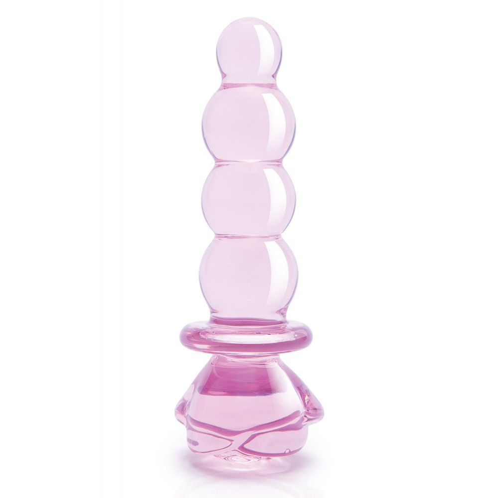 Секс игрушки - Фаллоимитатор елочка из стекла Dream Toys Glaze Glass в форме бутона розы 1