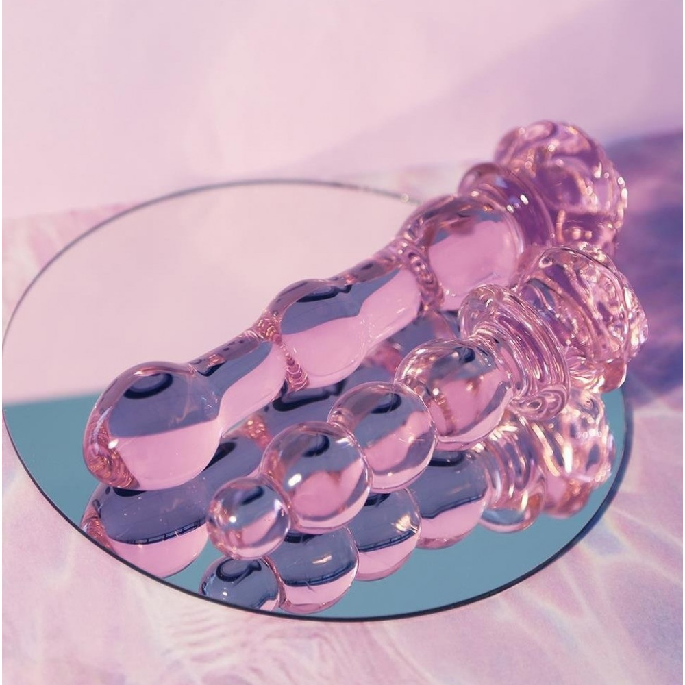 Секс игрушки - Фаллоимитатор елочка из стекла Dream Toys Glaze Glass в форме бутона розы 4