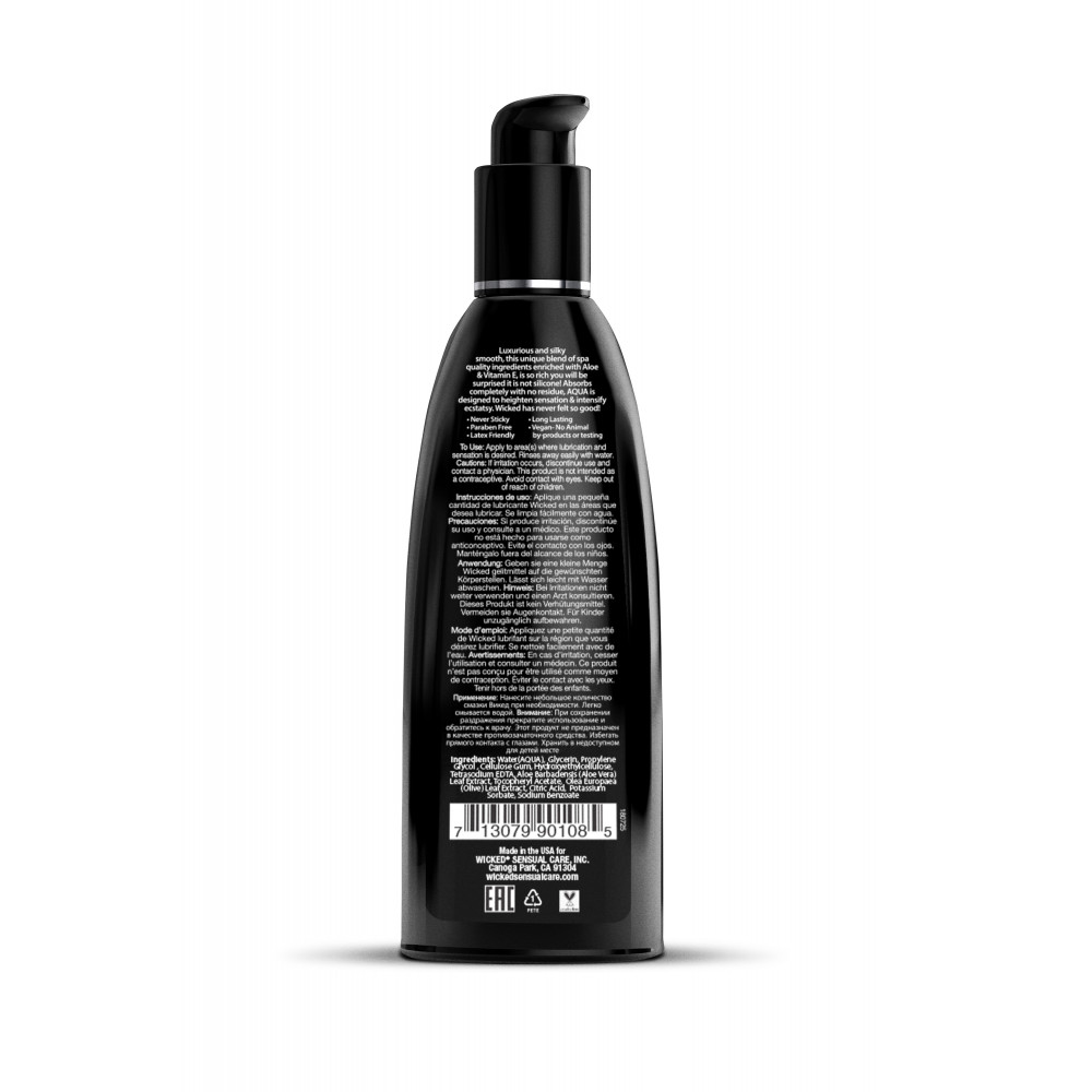 Лубриканты - Лубрикат на водной основе с алоэ и витамином Е WICKED AQUA 250ML 2