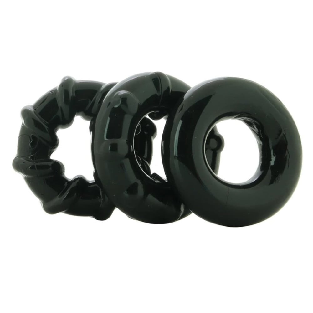 Секс игрушки - Набор эрекционных колец NS Novelties Renegade Dyno Cock Rings, черные, 3 шт 1
