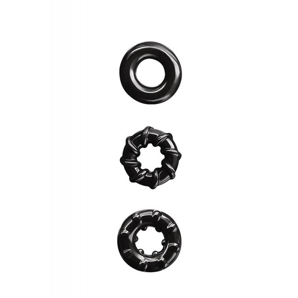 Секс игрушки - Набор эрекционных колец NS Novelties Renegade Dyno Cock Rings, черные, 3 шт