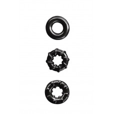 Набор эрекционных колец NS Novelties Renegade Dyno Cock Rings, черные, 3 шт