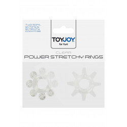 Набор из 2 шт колец на пенис Toy Joy - Power stretchy Rings Clear, 10459-CLEAR
