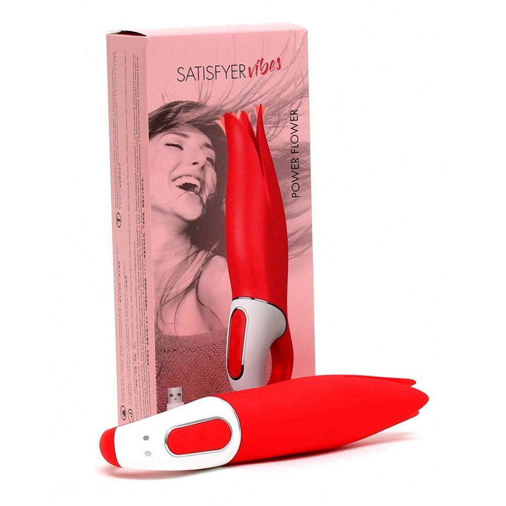Вибратор - Мощный вибратор Satisfyer Vibes Power Flower с нежными трепещущими лепестками, 12 режимов работы 2