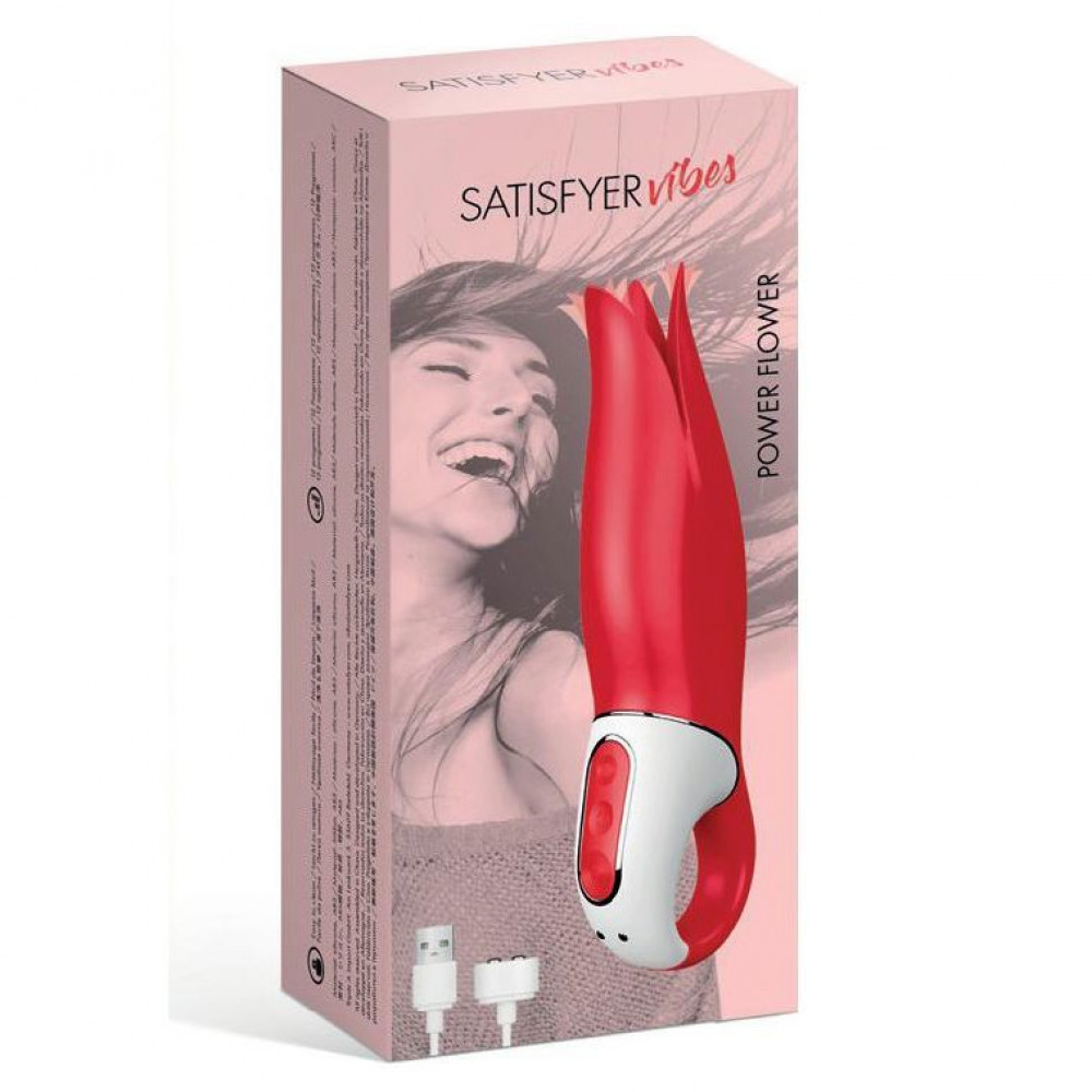 Вибратор - Мощный вибратор Satisfyer Vibes Power Flower с нежными трепещущими лепестками, 12 режимов работы 1
