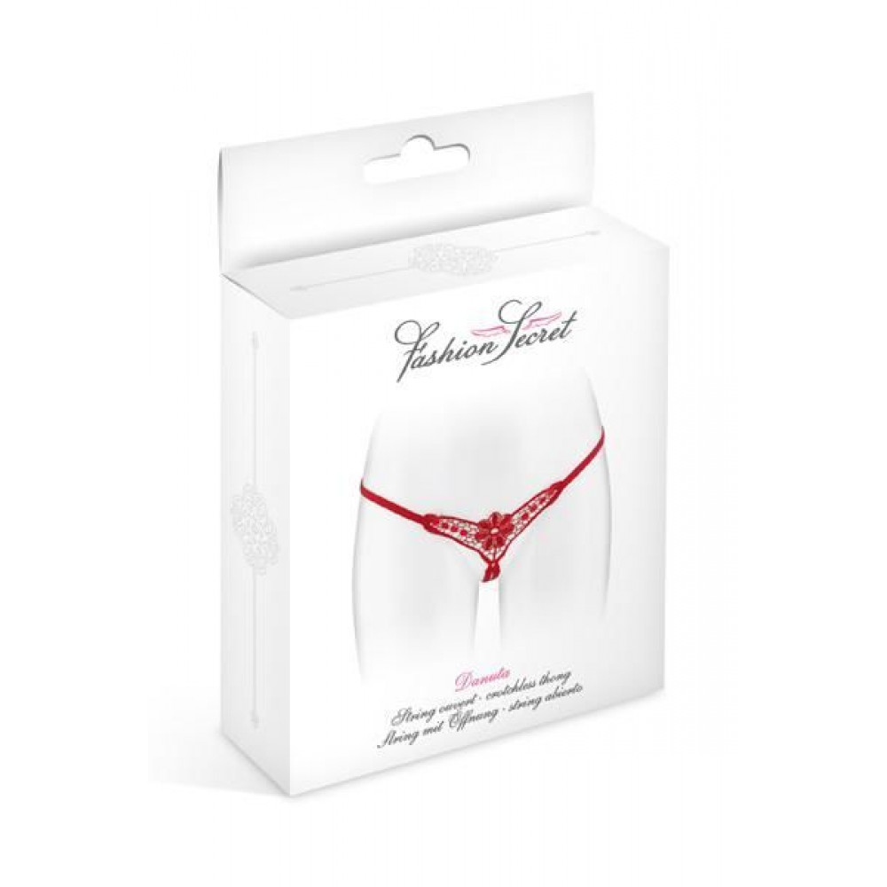 Сексуальные трусики - Трусики-стринги с доступом Fashion Secret DANUTA Red 1