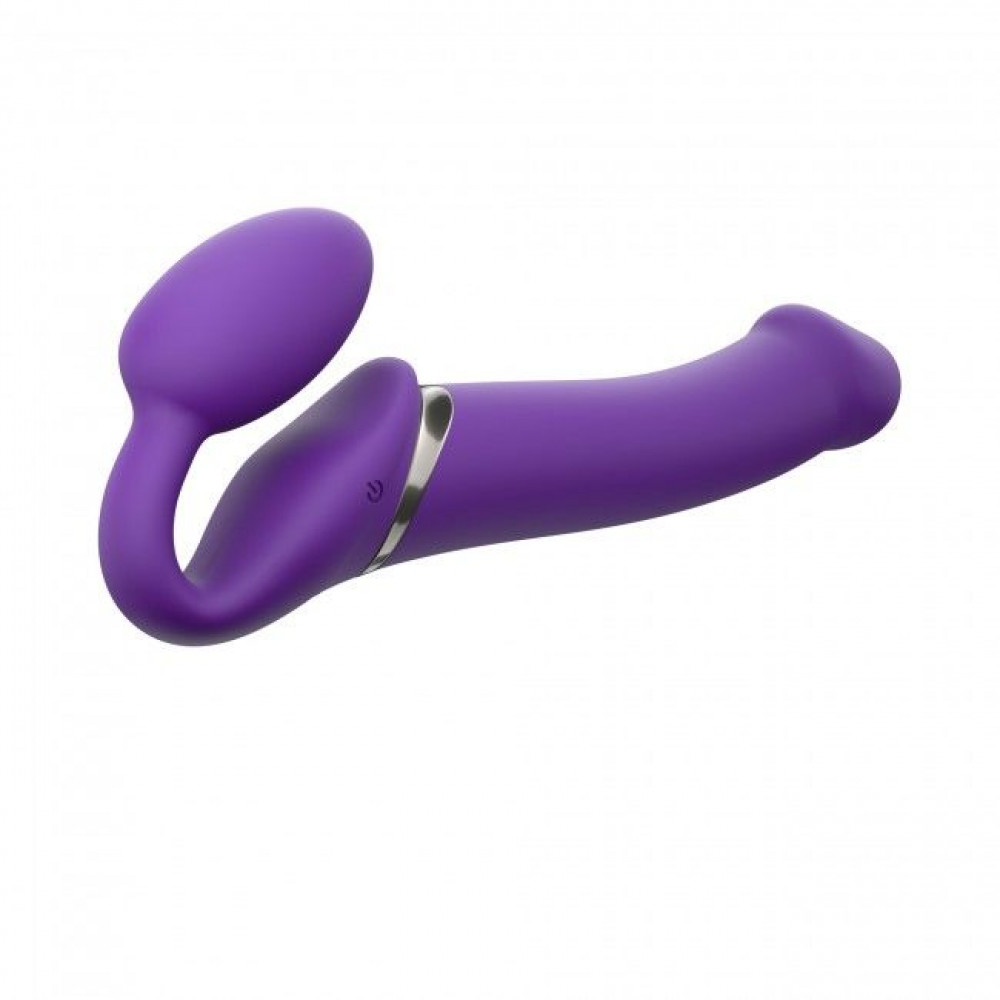 Страпоны безремневые - Безремневой страпон с вибрацией Strap-On-Me Vibrating Violet L, диам. 3,7см, пульт ДУ, регулируемый