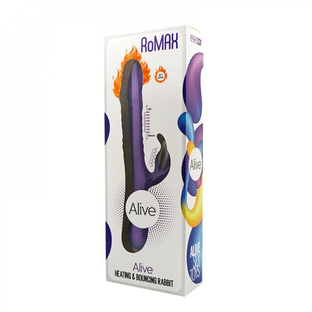 Вибратор-кролик - Вибратор-кролик с подогревом и ротацией Alive RoMAX Purple 1