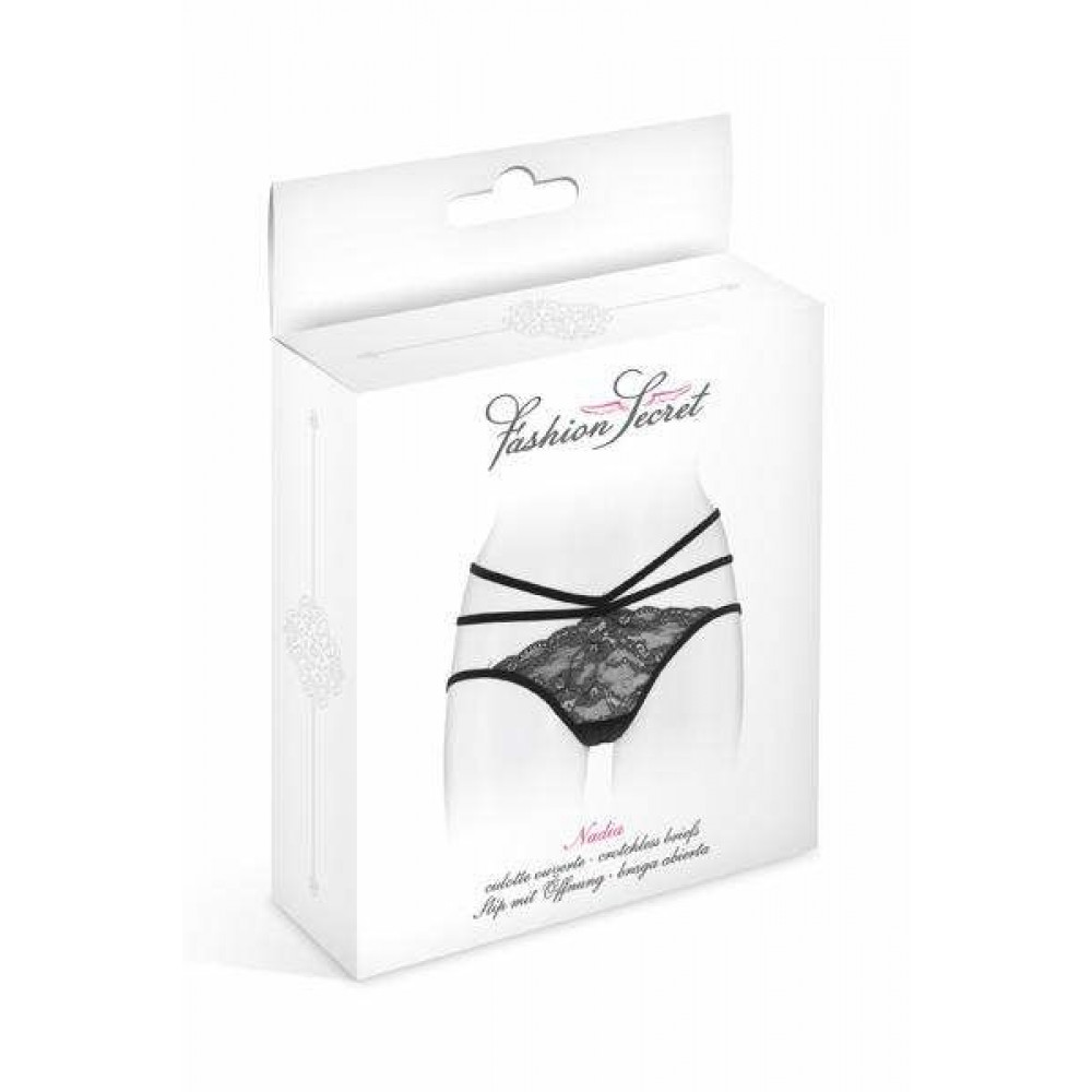 Сексуальные трусики - Трусики с открытой попкой Fashion Secret Nadia Black 1