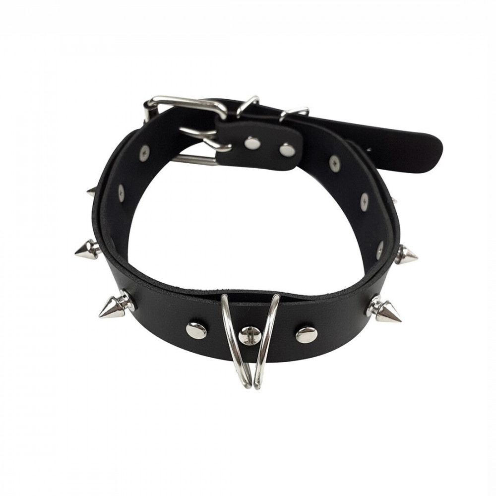 Ошейники, поводки - Ошейник с шипами Art of Sex - Collar Spikes 3