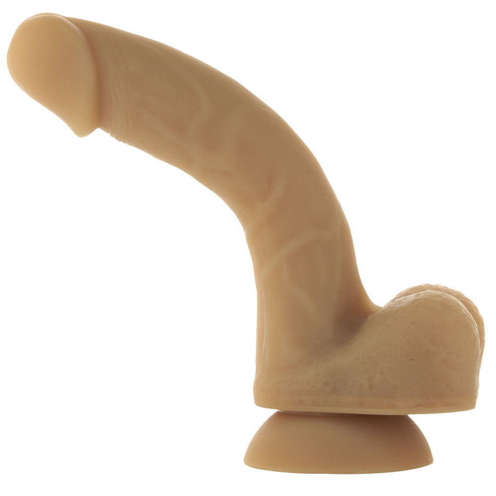 Фаллоимитаторы на присоске, двойные - Гибкий фаллоимитатор на присоске ADDICTION — ANDREW 8″ Silicone Dong — Caramel, вибропуля в подарок 4