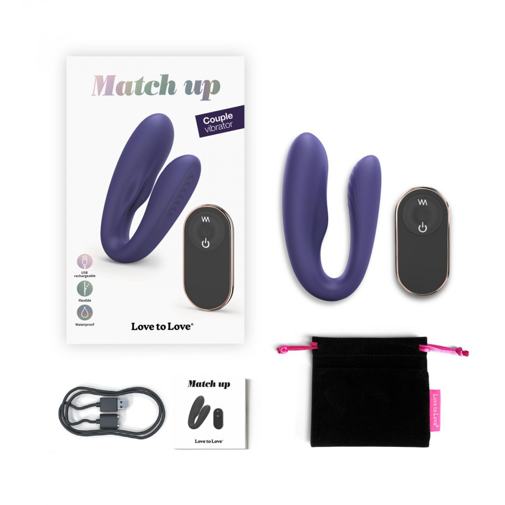 Вибраторы для пар - Вибратор для пар с пультом ДУ Love To Love MATCH UP - MIDNIGHT INDIGO 1