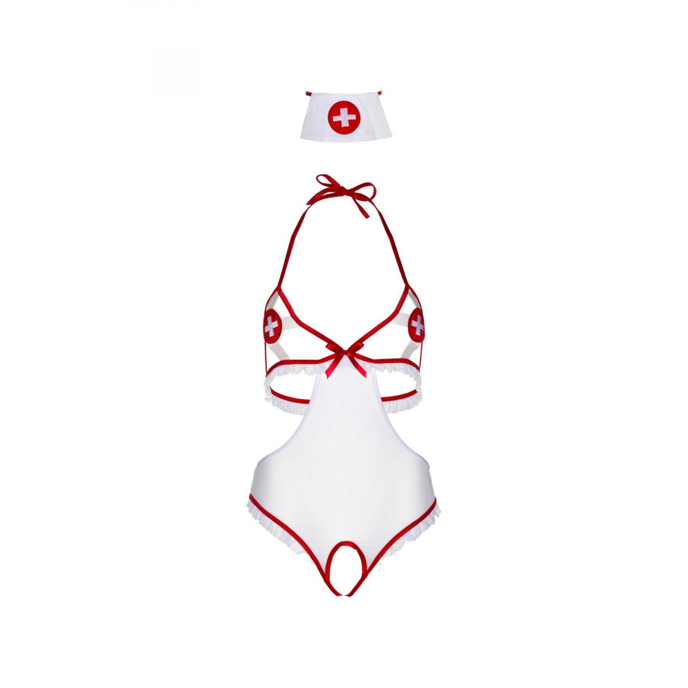 Эротические костюмы - Костюм медсестры Leg Avenue Naughty Nurse, one size, боди и шапочка 2