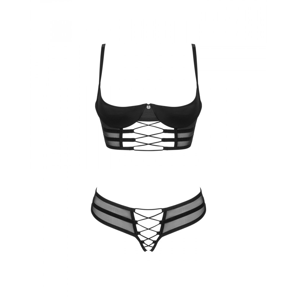Эротические комплекты - Комплект Obsessive Roxelia 2-pcs crotchless set M/L 5