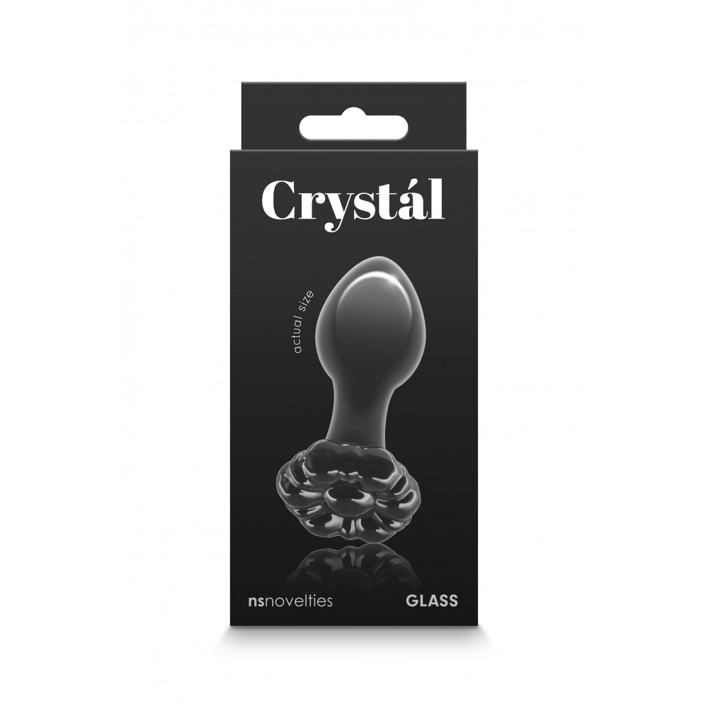 Анальная пробка - Стеклянная пробка NS Novelties CRYSTAL FLOWER BLACK 2