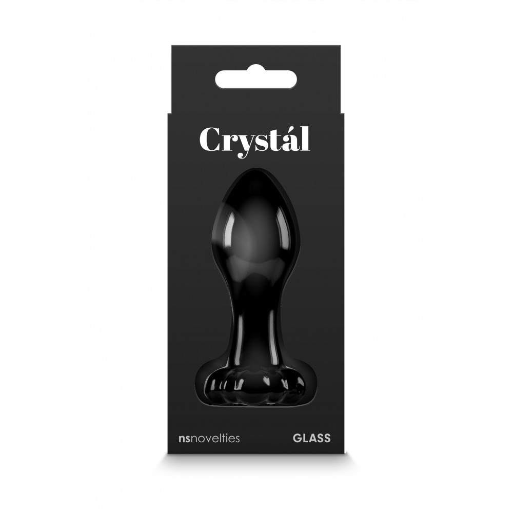 Анальная пробка - Стеклянная пробка NS Novelties CRYSTAL FLOWER BLACK 3