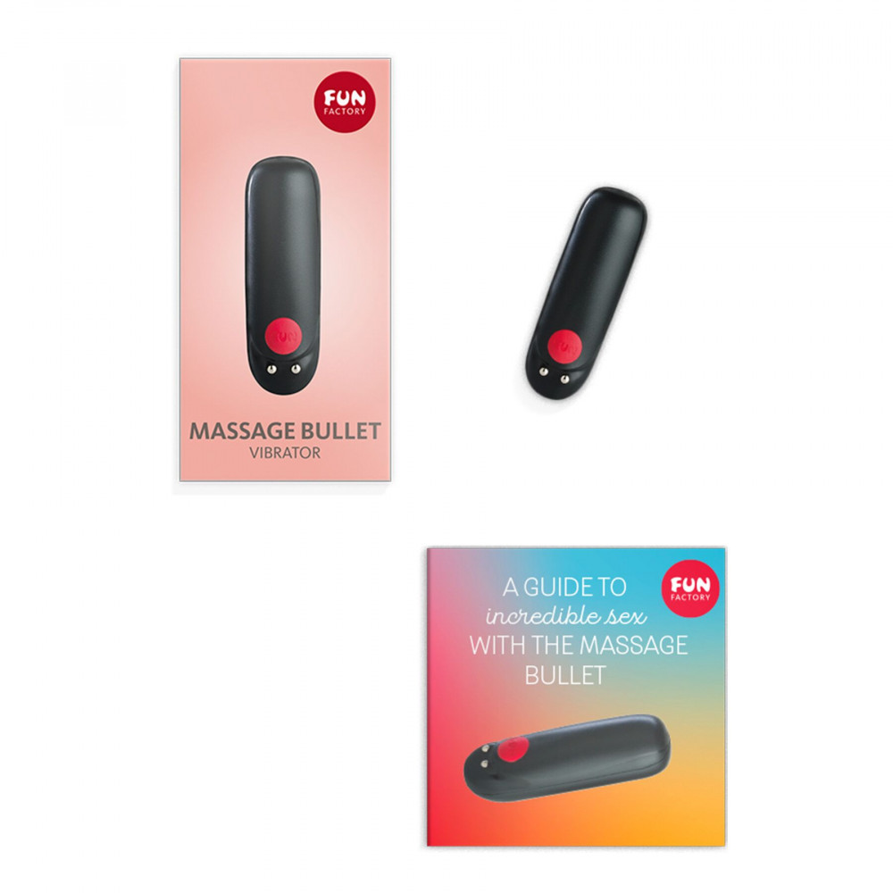 Клиторальный вибратор - Вибропуля Fun Factory Massage BULLET, черная, диаметр 2,5 см, 3 скорости, 3 рисунка вибрации 3