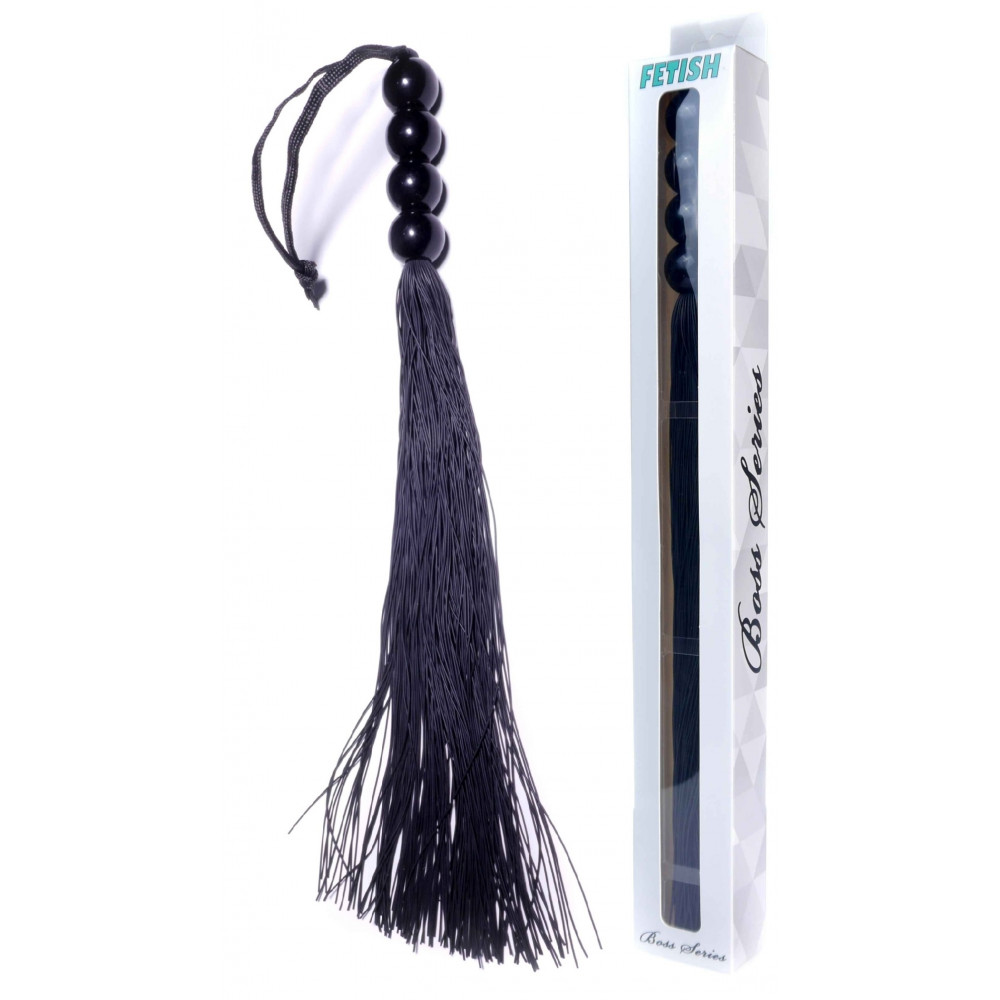 Электростимуляторы - Силиконовый флогер ( длина 37 см ) Fetish Boss Series - Silicone Whip Black 14