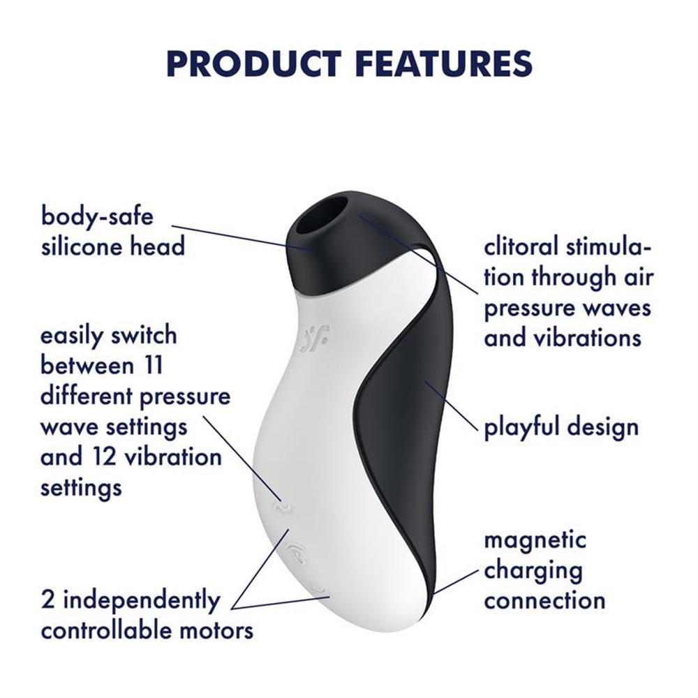 Секс игрушки - Вакуумный клиторальный стимулятор + вибрация SATISFYER ORCA WHITE 5