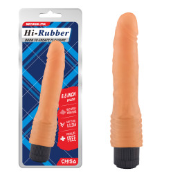 Вибратор реалистичный Chisa Hi-Rubber на батарейках, бежевый