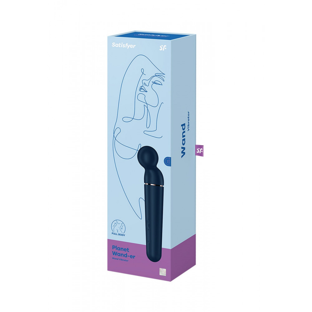 Секс игрушки - Вибратор-микрофон Satisfyer Planet Wand-er для стимуляции всего тела, синий, XXL 6
