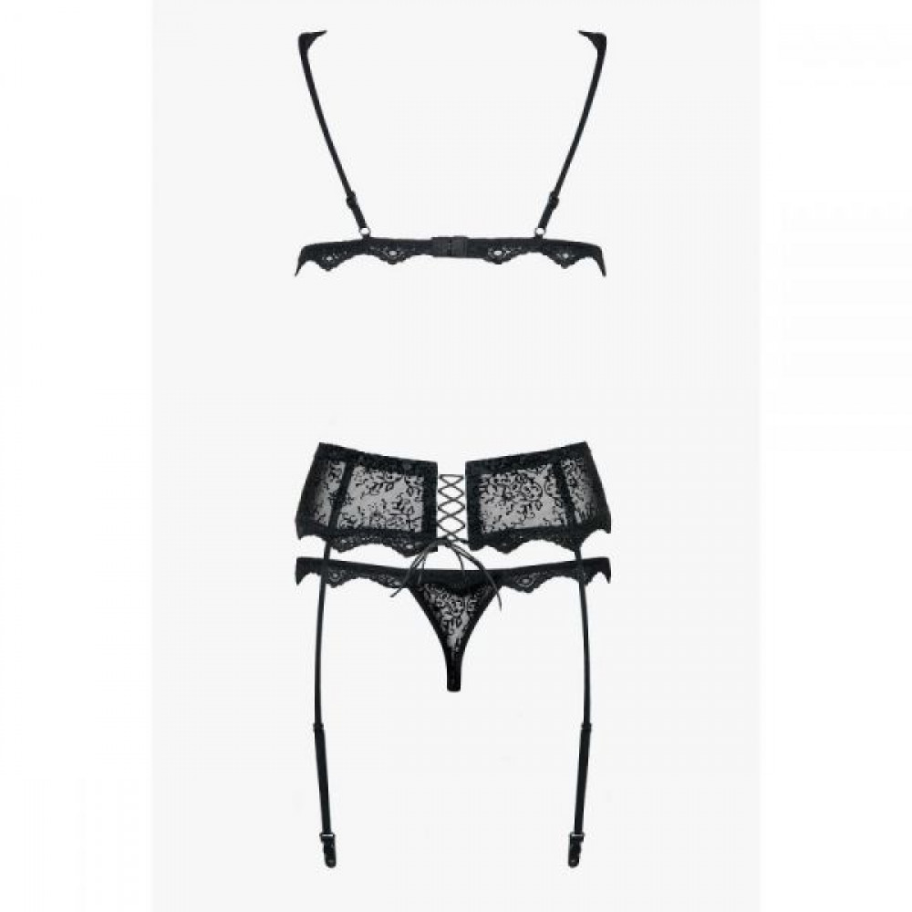 Эротические комплекты - Комплект Obsessive Emperita set три элем L/XL черный 1