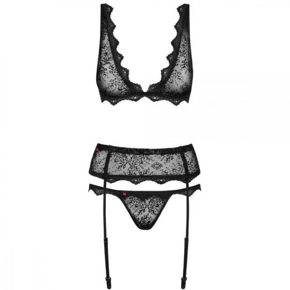 Эротические комплекты - Комплект Obsessive Emperita set три элем L/XL черный 2