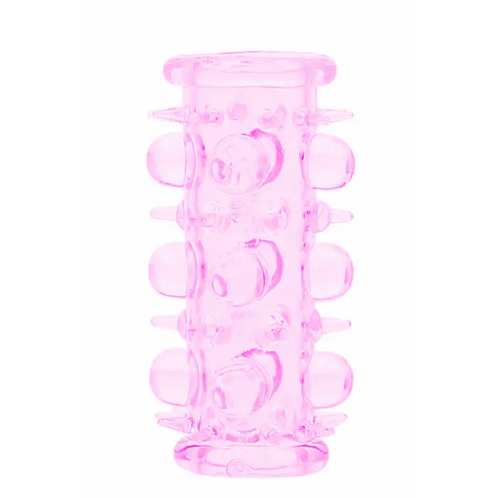 Эрекционные кольца и насадки на член - Насадка стимулирующая BOSS Stretchy Sleeve Pink, BS6700012