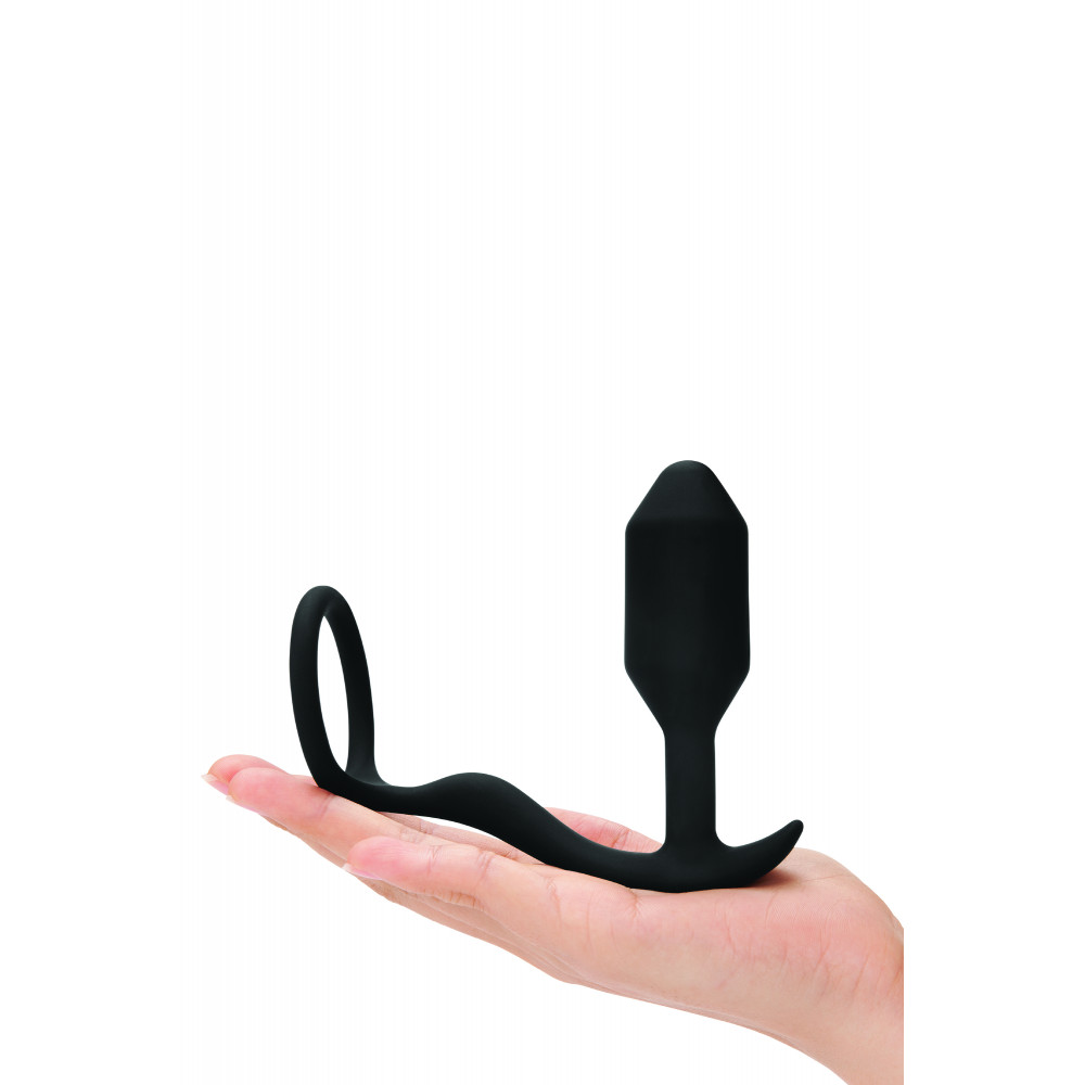 Секс игрушки - Анальная пробка с эрекционным кольцом Snug & Tug B-Vibe, силиконовая, черная 6