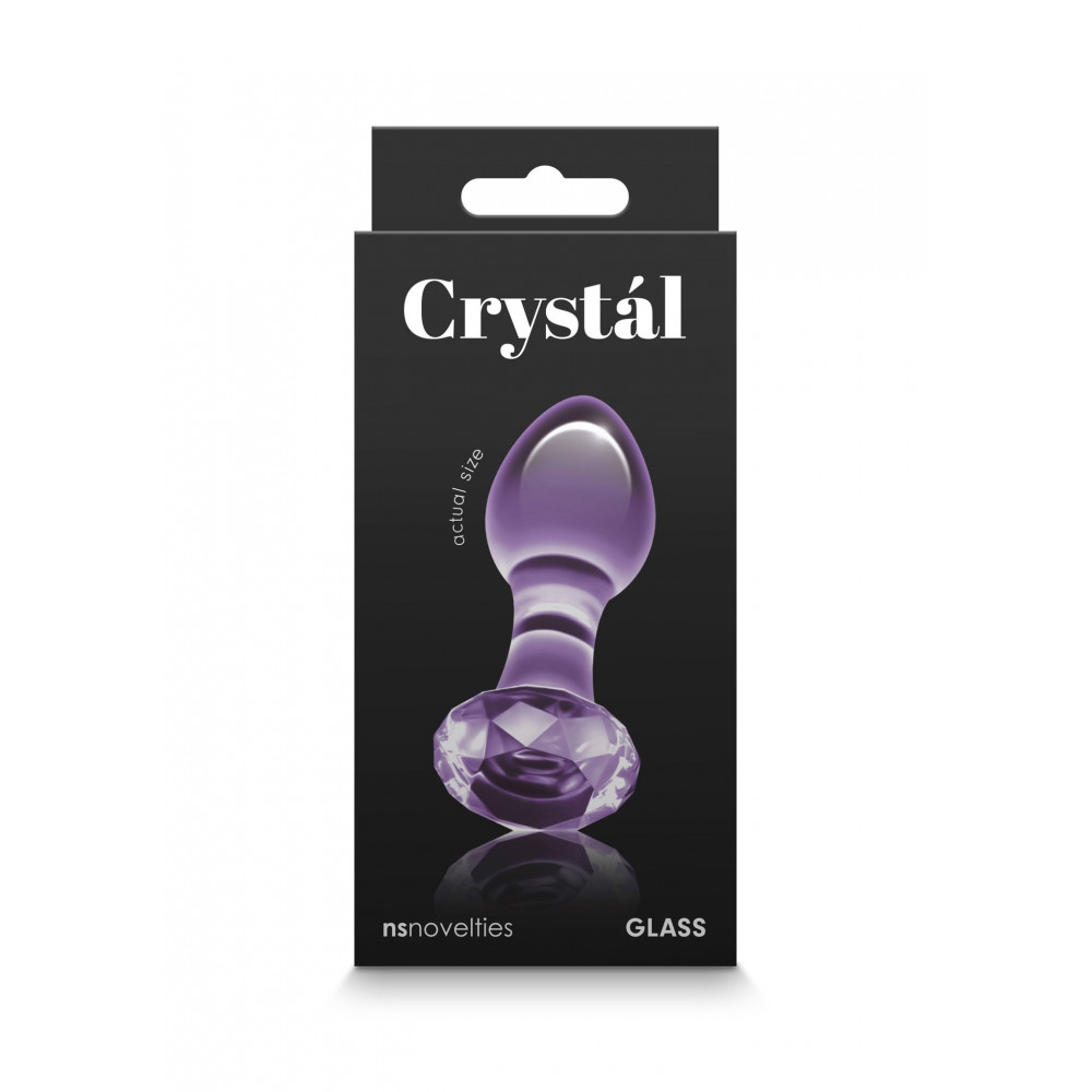 Секс игрушки - Анальная стеклянная пробка NS Novelties Crystal, фиолетовая 2