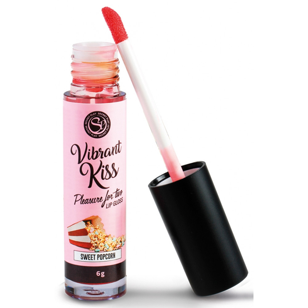 Лубриканты - Блеск для губ с эффектом вибрации Secret Play - LIP GLOSS Vibrant Kiss Sweet Popcorn, 6 грамм 2
