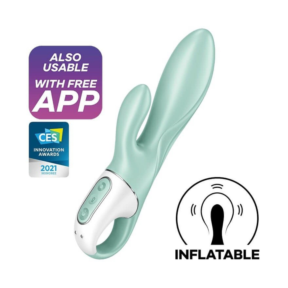 Секс игрушки - Надувной вибратор-кролик Satisfyer с функцией управления через приложение, мятный 4