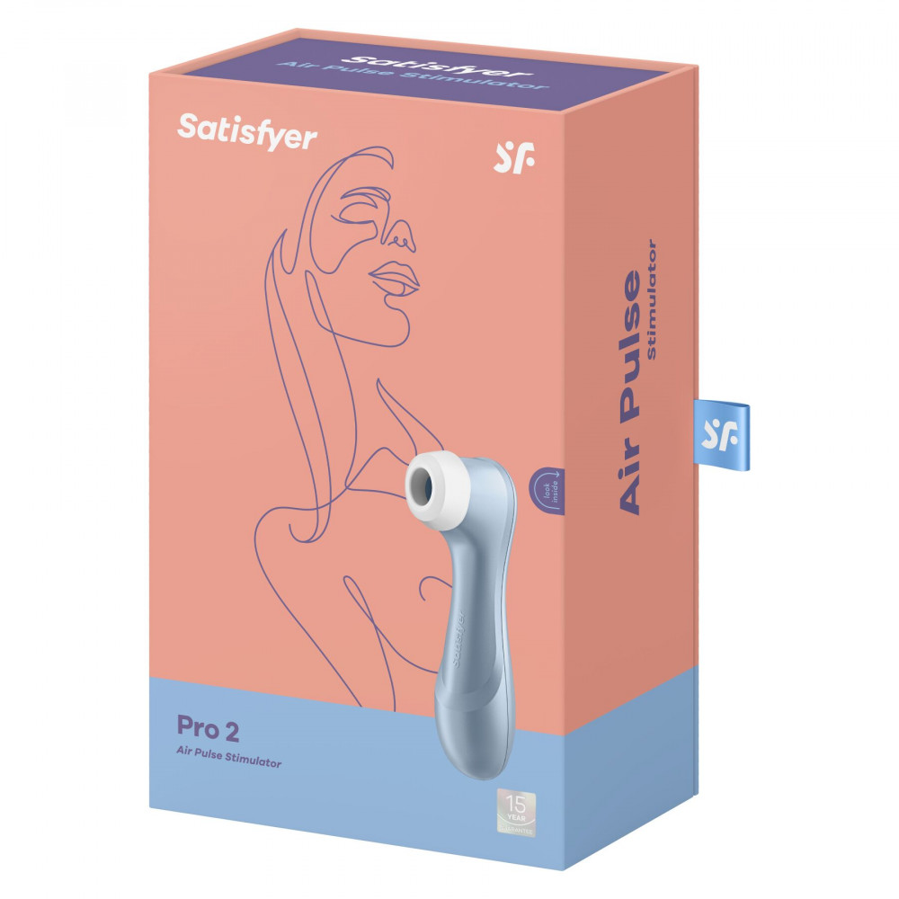 Вибраторы вакуумные - Вакуумный клиторальный стимулятор Satisfyer Pro 2 Blue 3