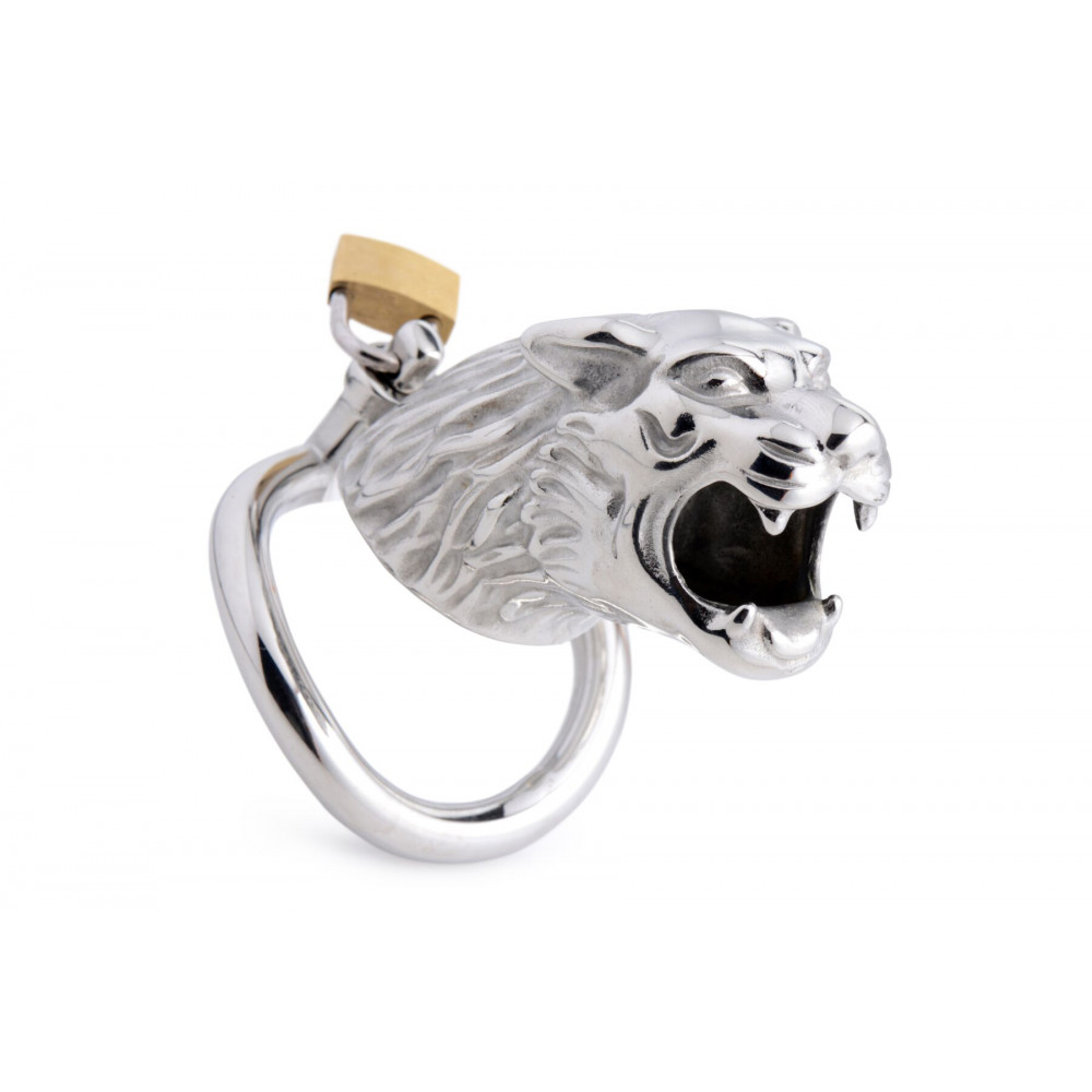 Наручники, веревки, бондажы, поножи - Клетка для члена Master Series Tiger King Cock Cage With Lock
