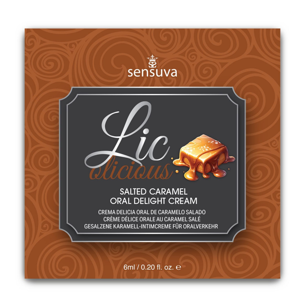 Стимулирующие средства и пролонгаторы - Пробник геля для минета Sensuva Lic-o-licious Salted Caramel (6 мл), маслянистый, без сахара