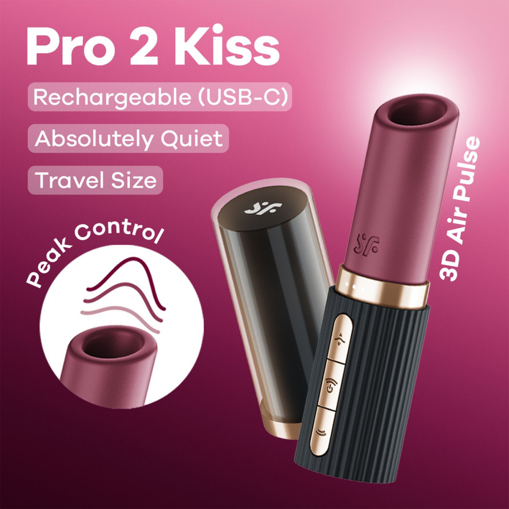 Вибраторы вакуумные - Вакуумный стимулятор Satisfyer Pro 2 Kiss 6