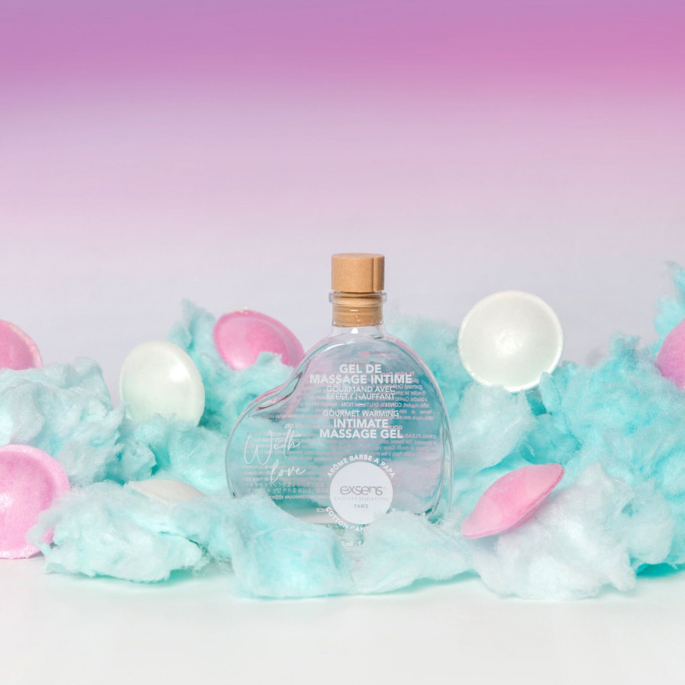 Массажные масла и свечи - Массажное масло EXSENS With Love Cotton Candy 50мл разогревающее, без сахара, съедобное 2