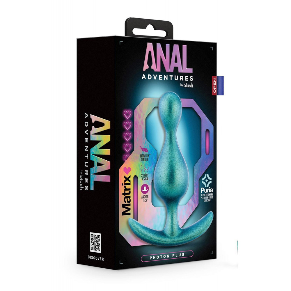 Секс игрушки - Анальная пробка бирюзовая ANAL ADVENTURES MATRIX PHOTON PLUG 1