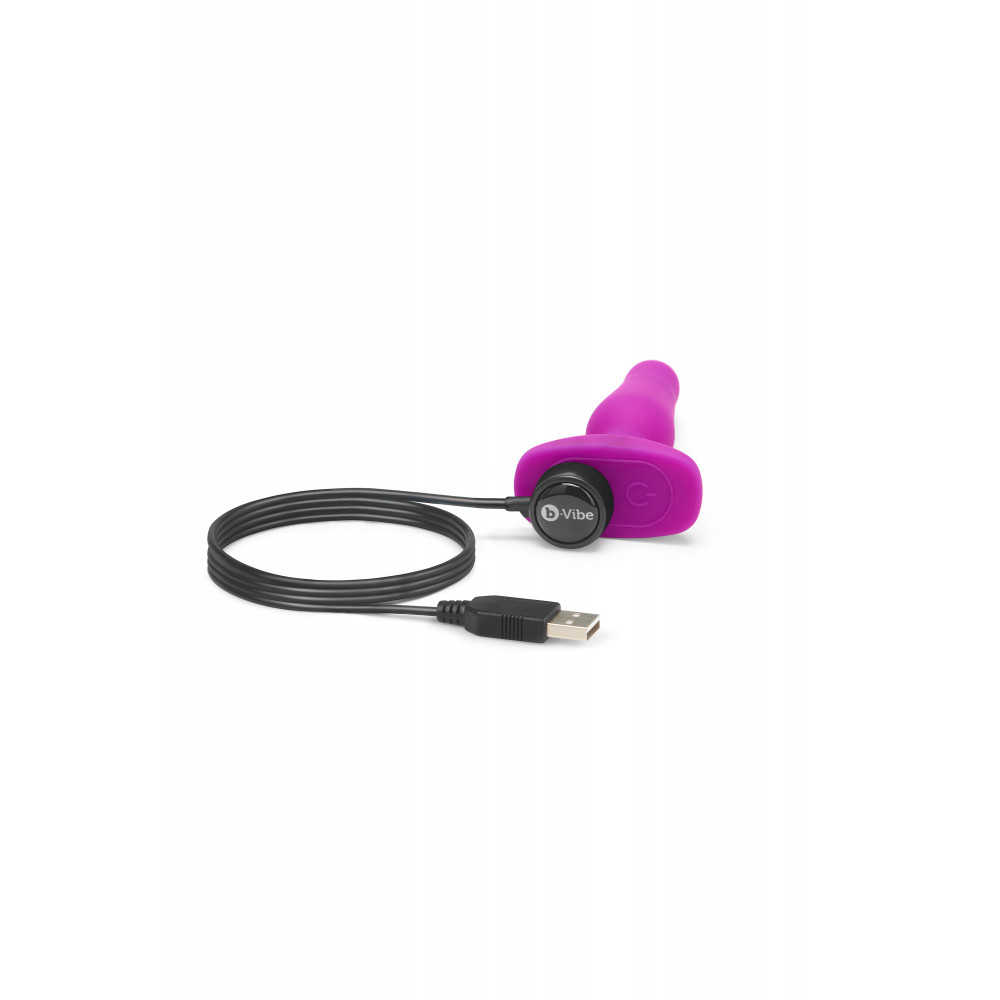 Секс игрушки - Анальная пробка с вибрацией b-Vibe Novice Plug Fuchsia, розовая 6