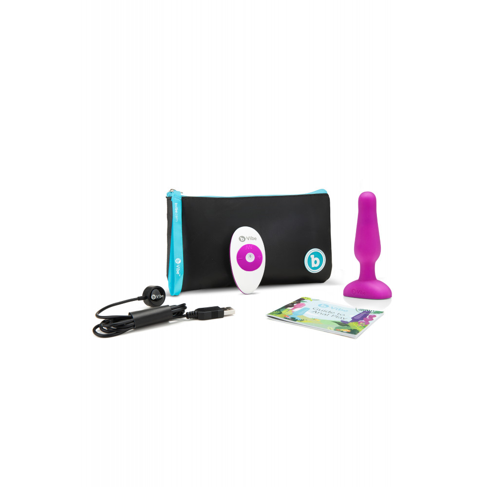 Секс игрушки - Анальная пробка с вибрацией b-Vibe Novice Plug Fuchsia, розовая 11