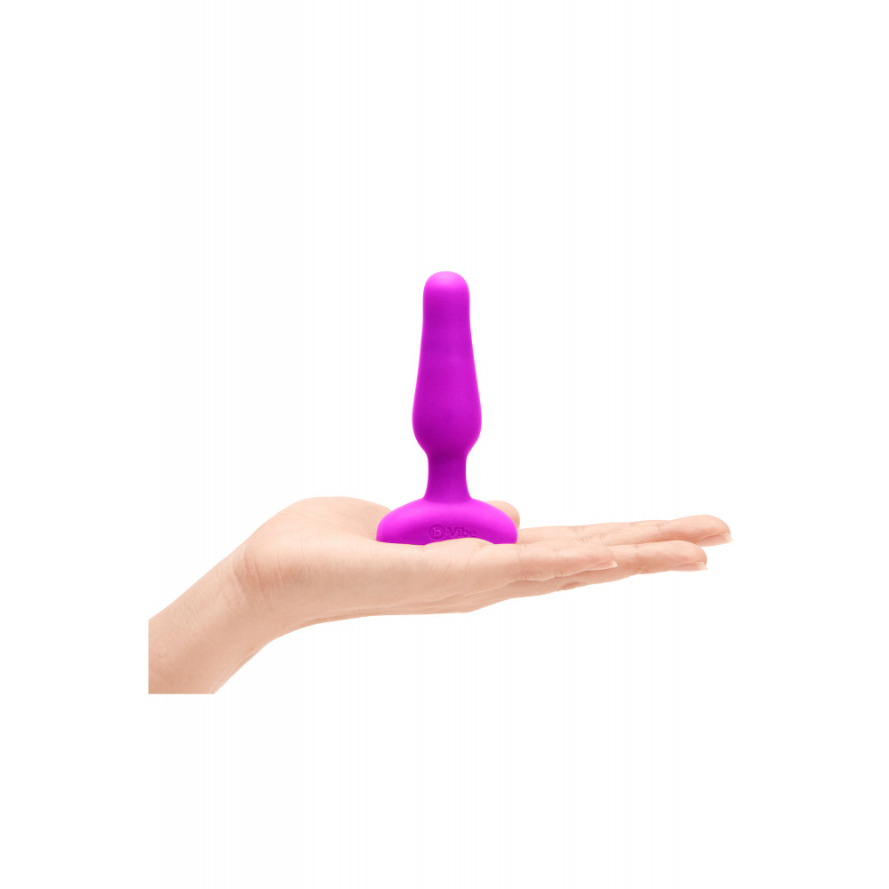 Секс игрушки - Анальная пробка с вибрацией b-Vibe Novice Plug Fuchsia, розовая 9