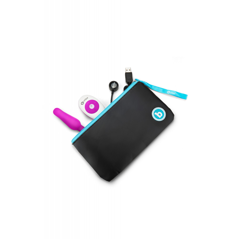 Секс игрушки - Анальная пробка с вибрацией b-Vibe Novice Plug Fuchsia, розовая 5