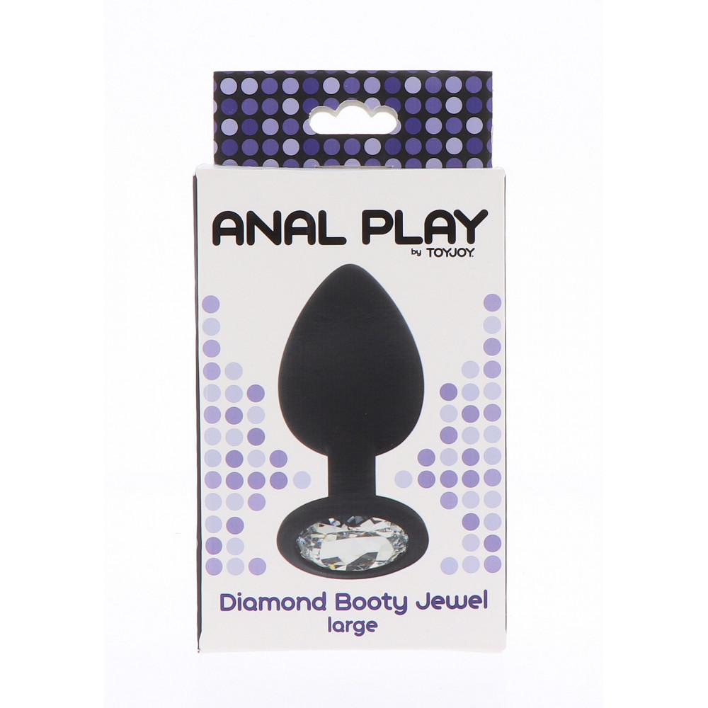 Секс игрушки - Анальная пробка Toy Joy Diamond Booty Jewel с кристаллом, черный, Large 2