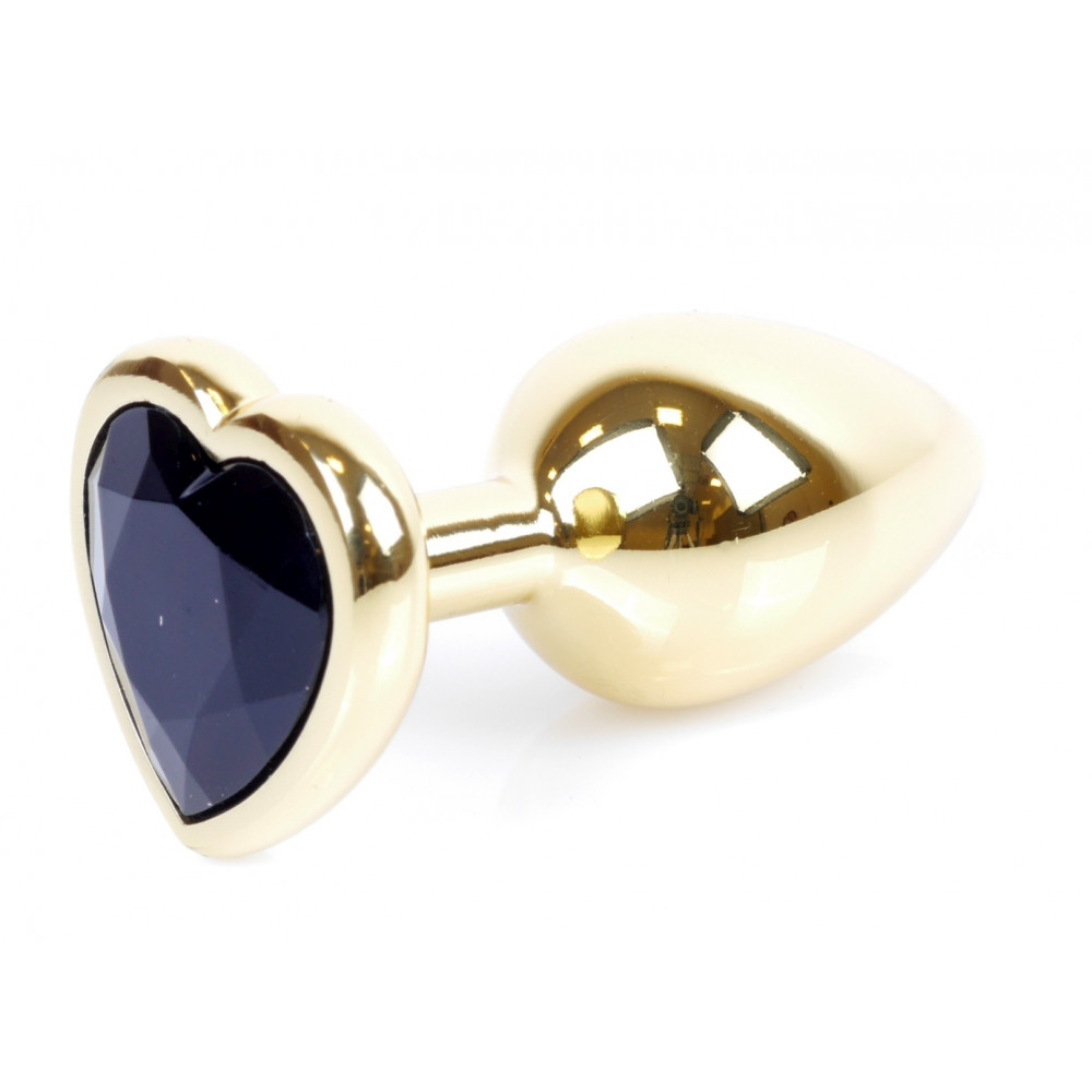 Анальные игрушки - Анальная пробка Boss Series - Jewellery Gold Heart PLUG Black S, BS6400038 7