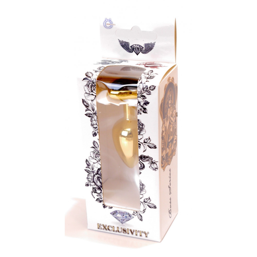 Анальные игрушки - Анальная пробка Boss Series - Jewellery Gold Heart PLUG Black S, BS6400038 2