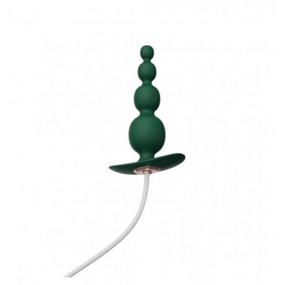 Секс игрушки - Анальный плаг с вибрацией Qingnan No.8 Mini Vibrating Anal Beads Green