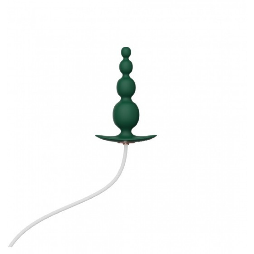 Секс игрушки - Анальный плаг с вибрацией Qingnan No.8 Mini Vibrating Anal Beads Green 9