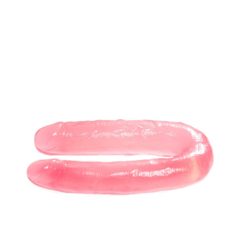 Секс игрушки - Фаллоимитатор двухсторонний Chisa Hi-Rubber, розовый 22,5 см / 4,5 см; 22,5 см / 3,7 см 2